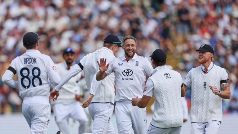 Frustrating: Chris Woakes is not satisfied with close judges calls in the Edgbaston test