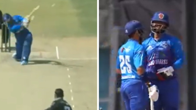 Father vs Son: Hassan Eisakhil hits Mohammad Nabi for six in the Afghan league