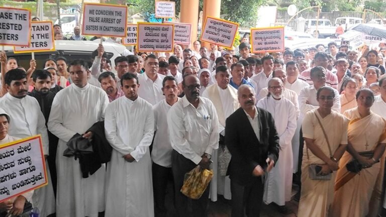 The silent protest that took place in Belagavi, requiring the release of the arrested nuns of the kerala