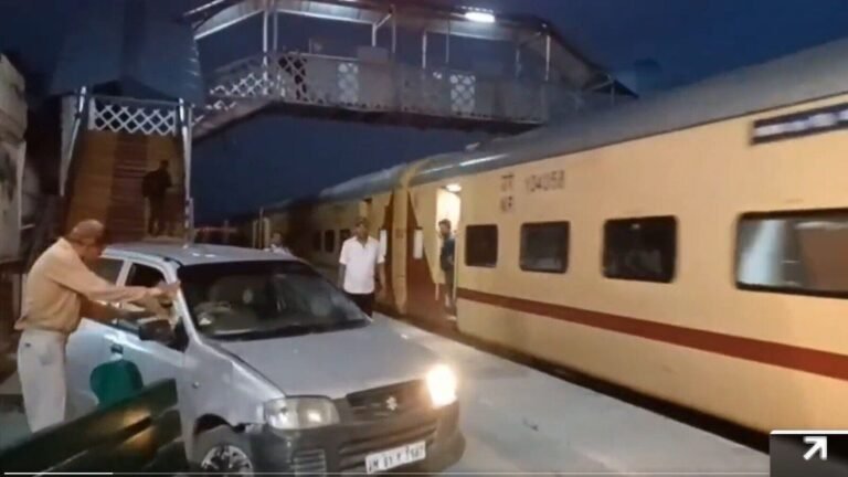 Caught on the camera: The drunken army staff drives a car on the platform at the Meerut Cantt station. Here’s what happened today’s news today