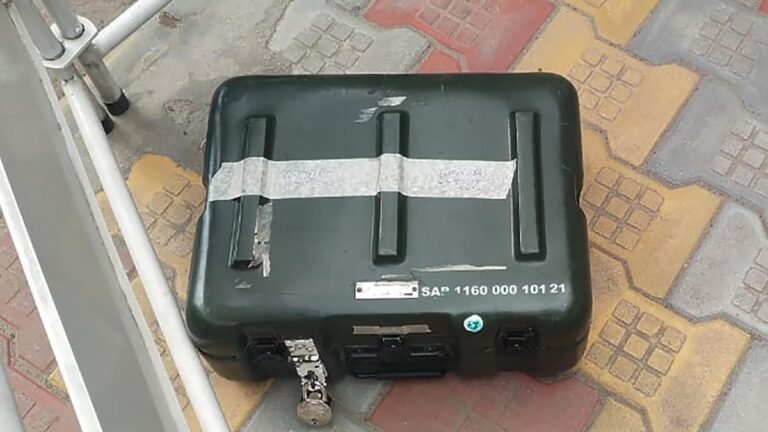 The abandoned set of tools on the KR Puram metro station in Bengalur creates a panic
