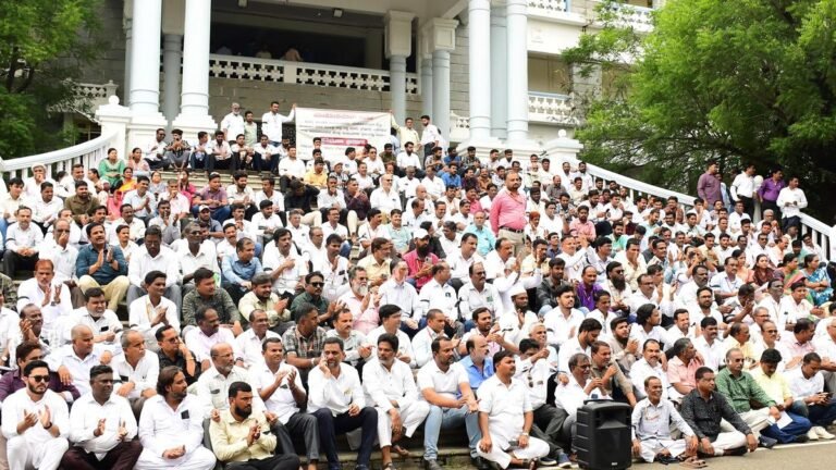 Govt. Employees protest on demanding action against activists to blur the face of PWD clerk with black