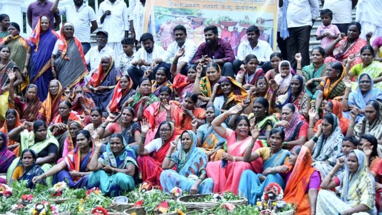 Tribal people protest in Kalaburagi over a number of requirements