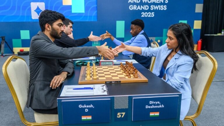 Grand Swiss: Divya Deshmukh holds D Gukesh after 103 movements in 6 hours battle