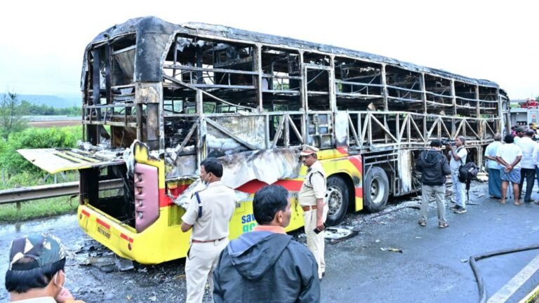 Bengaluru-bound bus catches fire in Kurnool; at least 20 feared dead. What caused the fire? | Today’s news