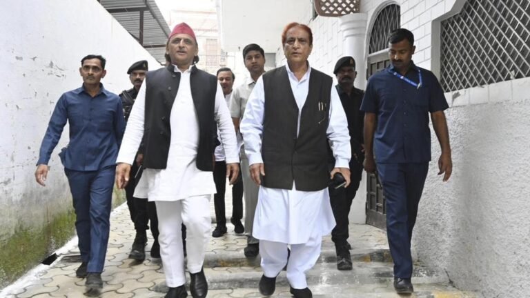 Party head Samajwadi Akhilesh Yadav meets Azam Khan in Rampur