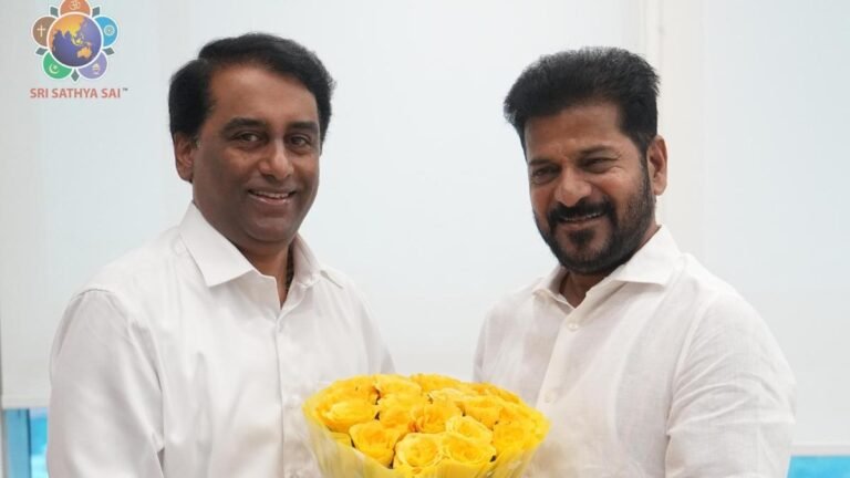 Main Minister Telangany Revanth Reddy invited to celebrate the centenary of the birth of Sri Satya Sai Baby