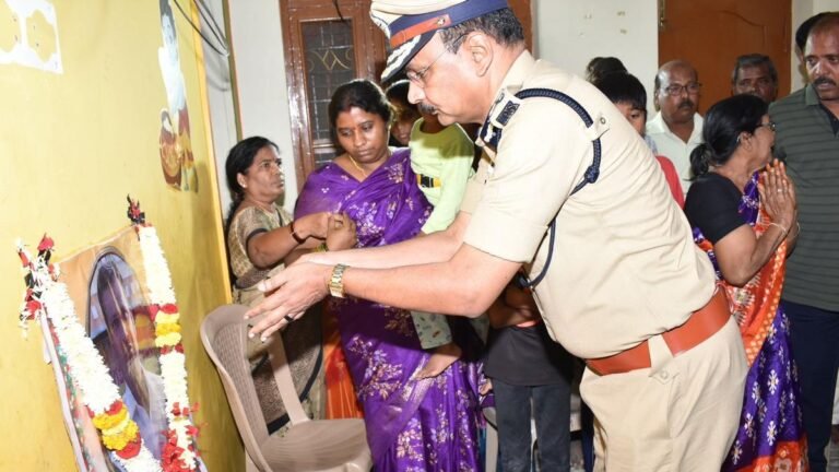 DGP provides support to constable Pramod’s family, distributes land to relatives of police martyrs