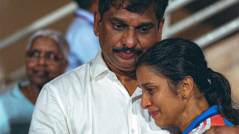 Watch: Jemimah Rodrigues cries tears of joy in her parents’ arms after Australia’s heroes