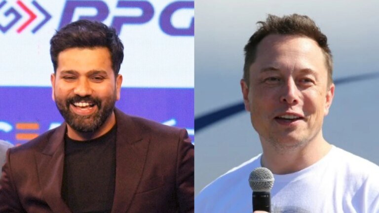 Rohit Sharma boasts his new Tesla, gets a stamp of Elon Muska