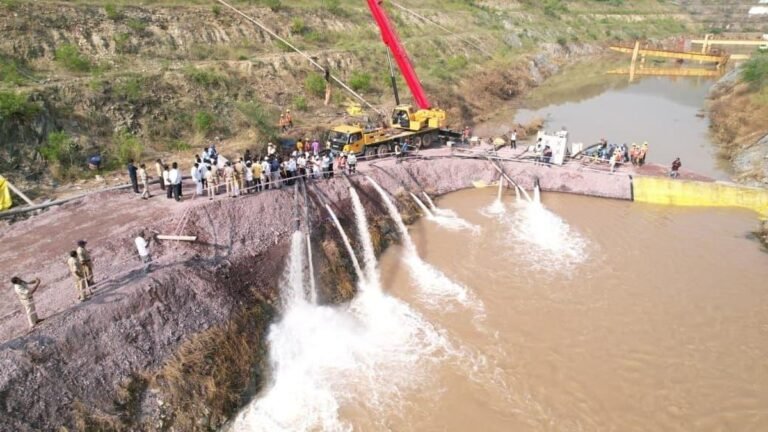 Cyclone Montha floods the Veligonda project, restoration work is underway