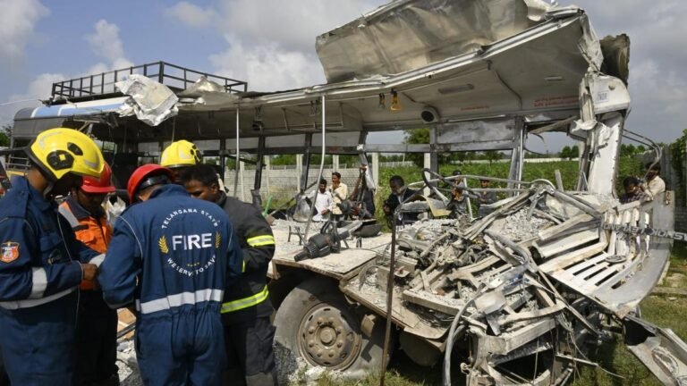 Telangana Lorry-RTC bus accident: 19 dead, post mortem underway at Chevella CHC