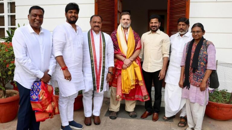 Revanth gets pat from Rahul Gandhi and Kharge for winning in Jubilee Hills