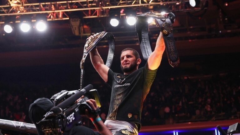 Islam Makhachev won the welterweight title to become the 11th UFC two-division champion