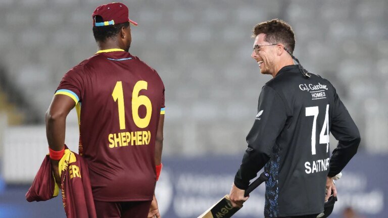 1st T20I: West Indies survive Santner scare to seal thriller, take 1-0 lead