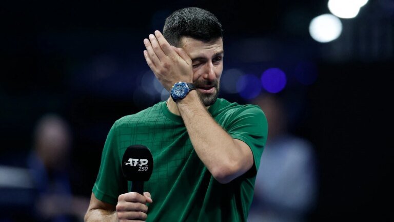 Watch: Novak Djokovic in tears after tribute to late coach Nikola Pilič