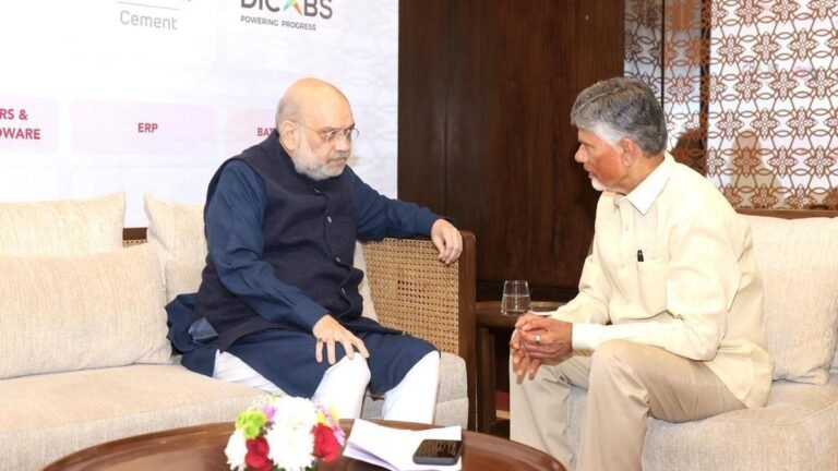 Naidu meets Amit Shah and presents Amaravati’s promise to developers