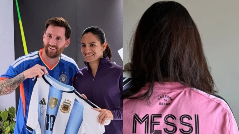 Renuka Singh rejoices to meet Lionel Messi: Two pairs of hands, two World Cups