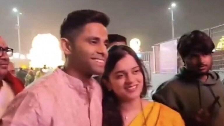 Watch: Captain Suryakumar Yadav visits Tirupati with wife ahead of T20 World Cup