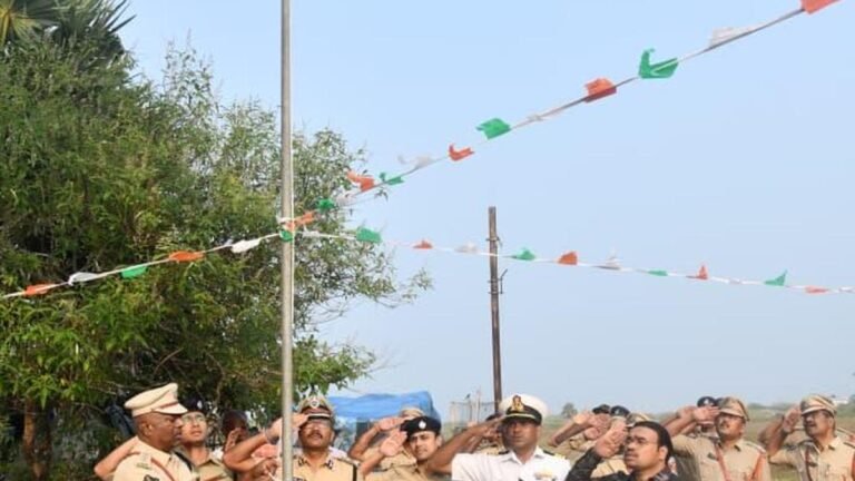 National flag hoisted at Hope Island on the occasion of Republic Day