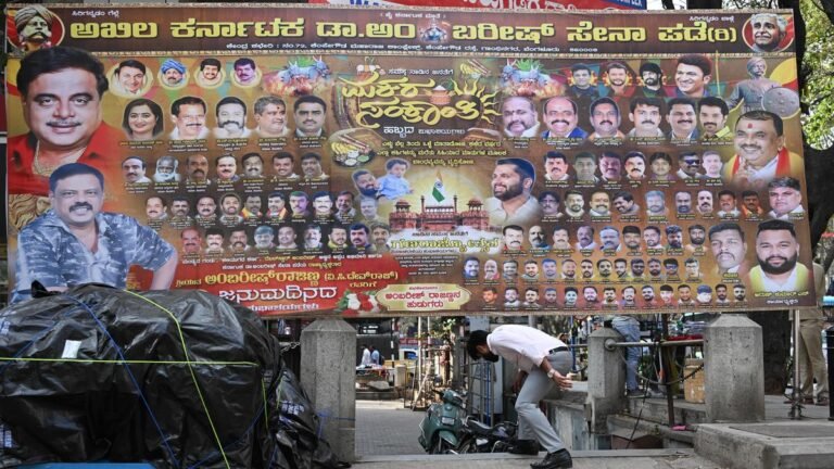 Despite the ban, the streets of Bengaluru are disrupted by illegal hoardings, in many cases with politicians