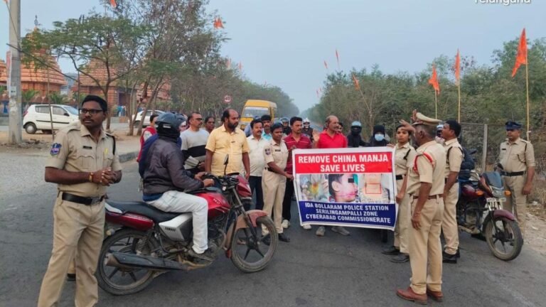 Police in Cyberabad, residents join hands to remove deadly kite strings from streets