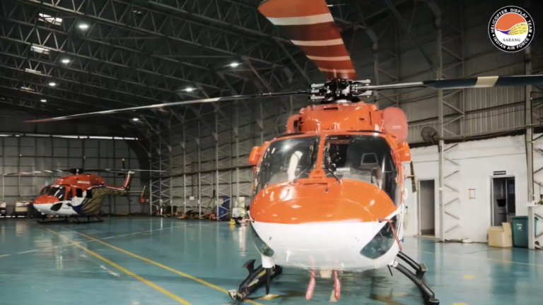 The IAF Sarang team will showcase the Dhruv helicopter at the Singapore Airshow