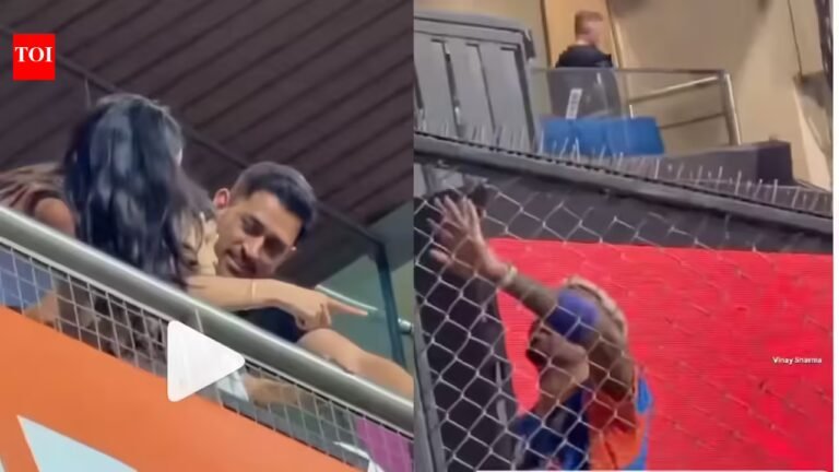 Hardik Pandya interacts with Dhoni and his son Agastya in the stands — viral video melts hearts | Cricket News – The Tech Word News