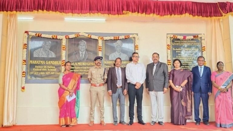 Madras HC judge helps convert British-era ‘stage’ into open auditorium at Government Boys School in Ranipet