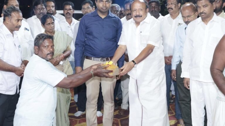 Foundation stone laid for water retaining wall in Cuddalore district