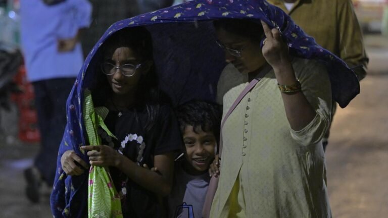 A brief rain brings relief from the heat in Hyderabad