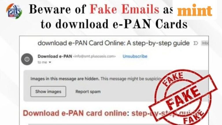 Notice! Govt Flags Fake Email Requesting To Download ‘e-PAN Card’ – What To Do When You Receive Such Email | Today’s news