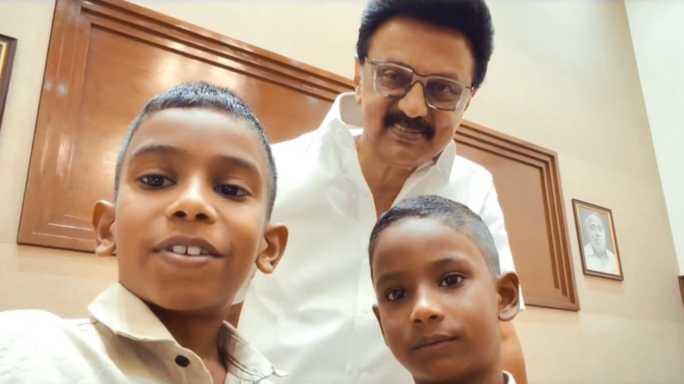 Chief Minister MK Stalin meets Deva and Jiva, child influencers who tell everyone to study