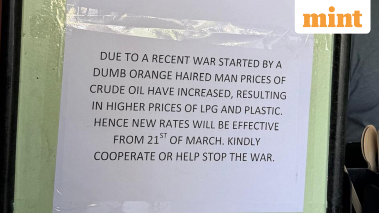 ‘Considering the war started by the orange-haired man’: Pune restaurant’s veiled dig at ‘Trump’ over LPG price hike goes viral | Today’s news