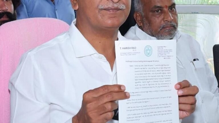 Harish Rao blames the Govt. cancellation of ₹ 1,070 cr. work approved for Siddipet