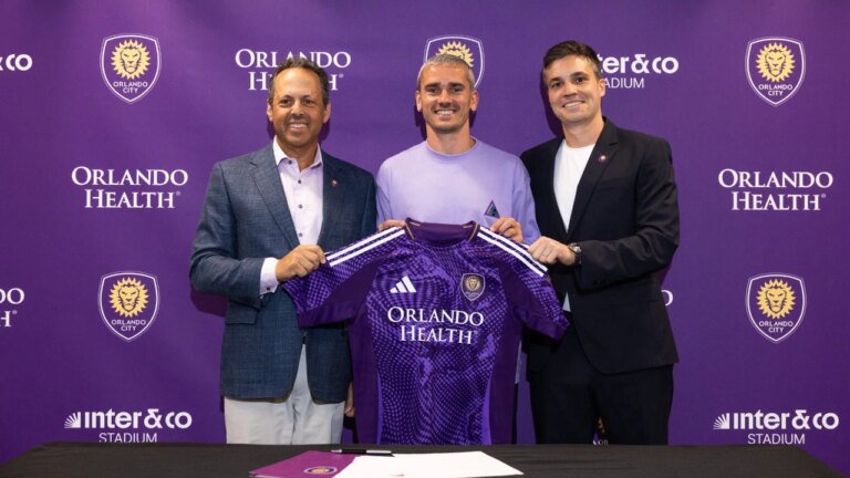 Griezmann has joined former Barcelona teammate Messi in the MLS, signing with Orlando City