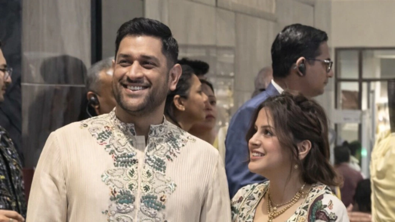 Watch: MS Dhoni arrives with wife Sakshi for Arjun Tendulkar-Saaniya Chandhok wedding