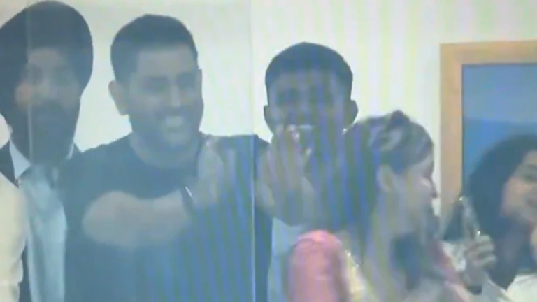 Watch: MS Dhoni’s funny reaction to wife Sakshi’s premature celebration goes viral
