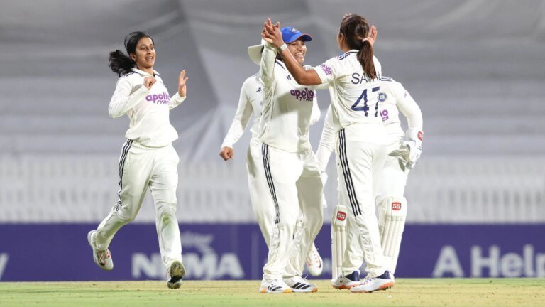 India Women walk away but Australia stay ahead on a tough day in the Perth Test