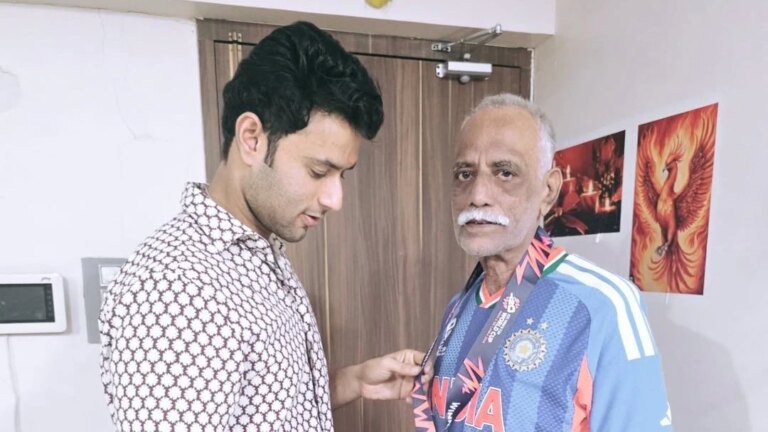 Watch: Shivam Dube hands over T20 World Cup medal to his father, calls him his real hero