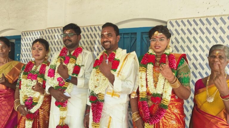 Tamil Nadu Elections 2026: Newly married couples in wedding attire cast their votes in Ramanathapuram