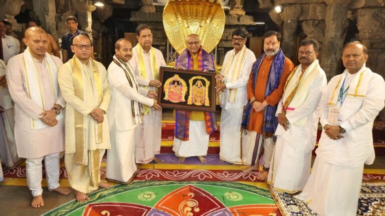 Vice President CP Radhakrishnan offers prayers at Tirumala Temple