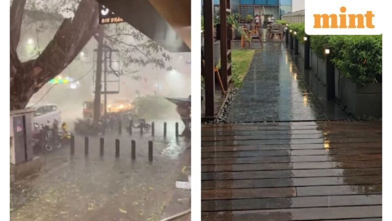 Watch: Rain, thunder and hail lash Bengaluru after days of unrelenting heat | Today’s news