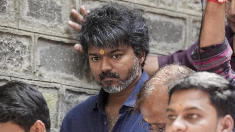 Vijay conducts a discussion with TVK candidates at the party headquarters