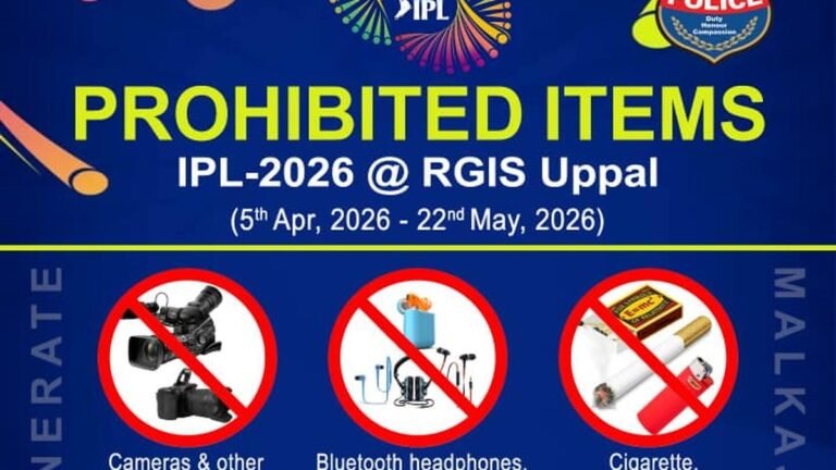 Selfie sticks, cameras, backpacks among items banned at Hyderabad’s Uppal Stadium; dressing room is not available