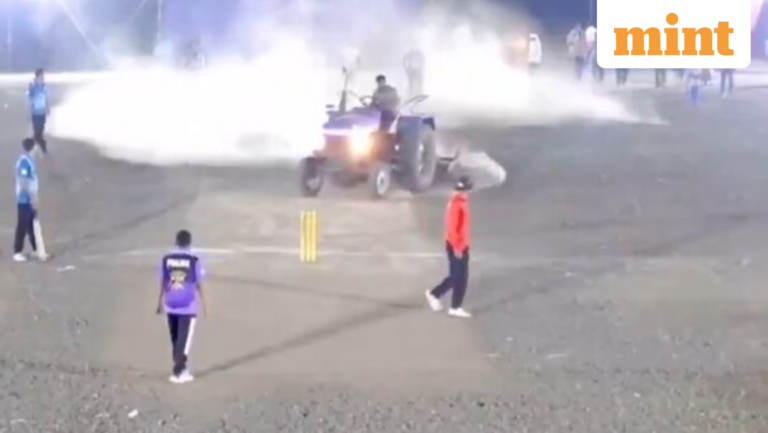 Watch: Cricket match suspended in Maharashtra after local leader drives tractor on pitch – the reason may surprise you | Today’s news