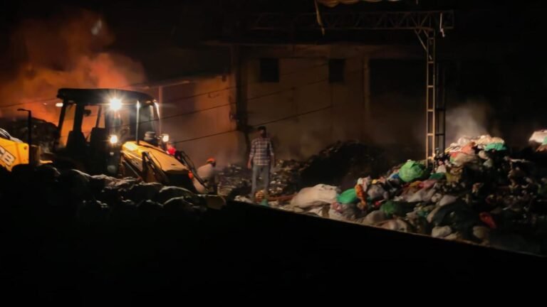 A massive fire engulfs a waste factory in Kerala’s Munnar; the wild beetle Padayappa moved to safety