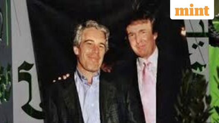 ‘End the cover-up’: Videos of Trump and Epstein projected onto Washington hotel building ahead of White House press dinner | Today’s news