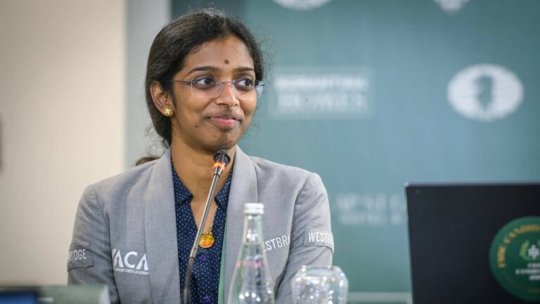 Vaishali’s rise from underdog to champion of candidates earned Judith Polgar praise