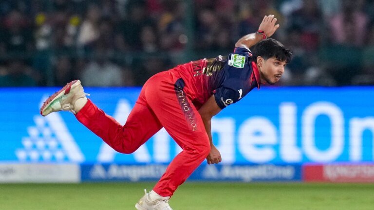 IPL 2026 Play Of The Day: Rasikh Salam beats Mukul Choudhary in a toss-up to win RCB’s confidence